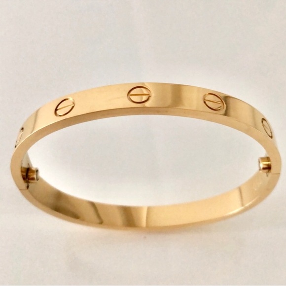 Gold Screw Bracelet Cuff Bangle - Picture 3 of 16
